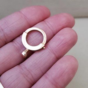 Antique French 18k rose gold bolt ring clasp, hallmarked